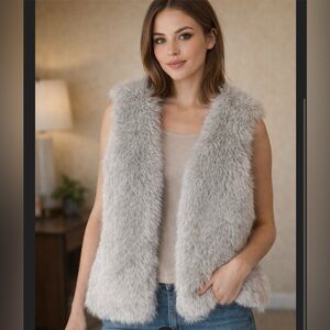 Gorgeous New Fur Vest in Gray